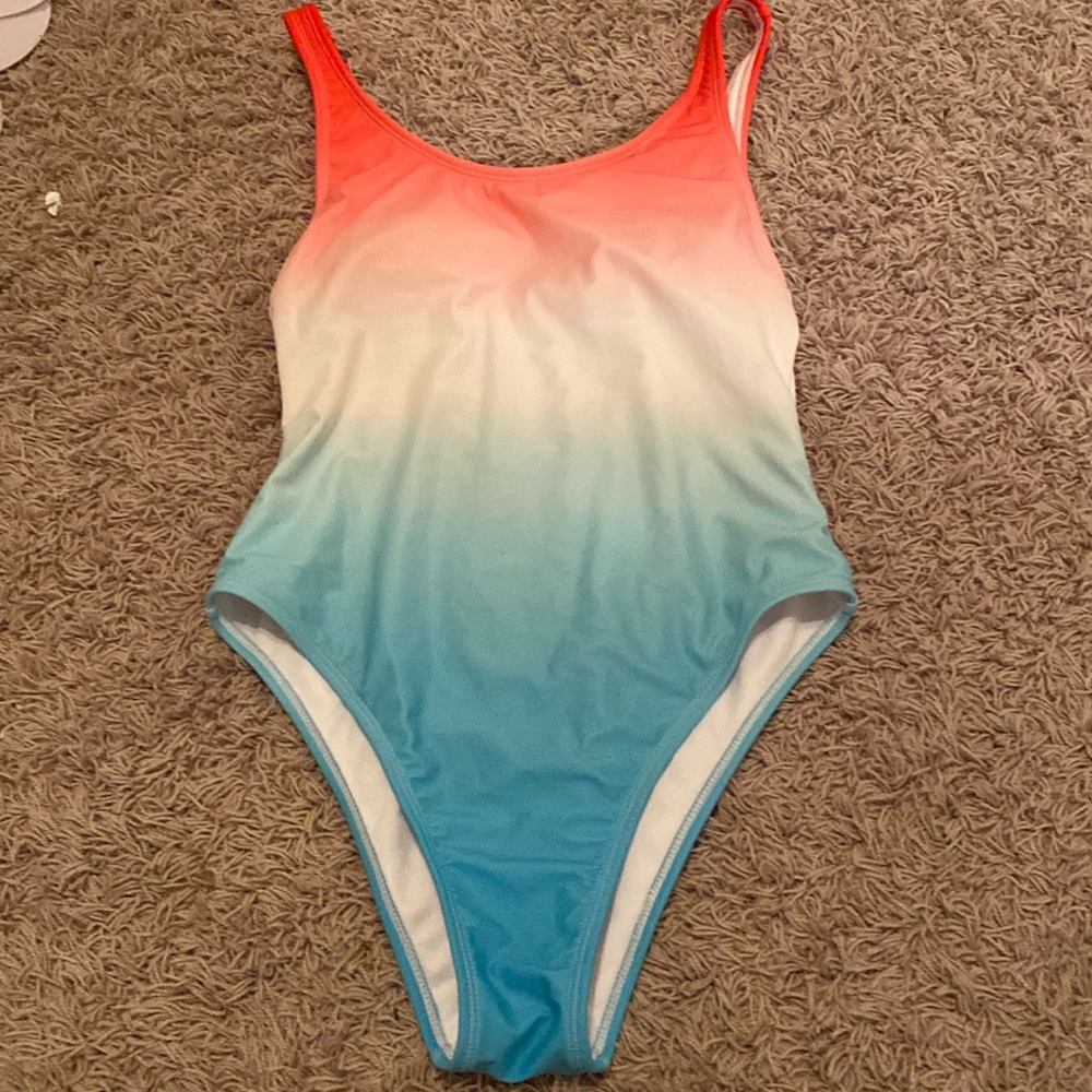 Xhilaration Red, white, blue ombré one piece
